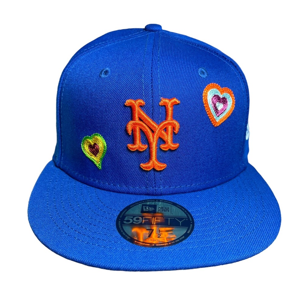 New Era 59Fifty MLB New York Mets C/S Hearts Fitted Pink Bottom Size‎ 7 5/8